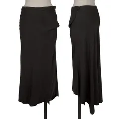 ヨウジヤマモト ファムYohji Yamamoto FEMME シルクヘムラウンドスナップスカート 黒1のサムネイル