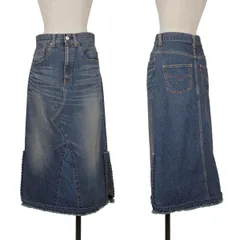ジュンヤワタナベ×リーバイスJUNYA WATANABE×Levi's 前後切替ヘムテープ装飾デニムスカート インディゴXSのサムネイル