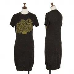 ヴィヴィアンウエストウッドVivienne Westwood 花瓶インターシャミックスネップニットワンピース 黒Sのサムネイル