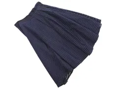 LANVIN ランバン チェック レース フレア スカート size36/紺 ■■ レディースのサムネイル