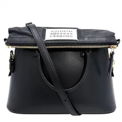 マルタンマルジェラ 2WAY レディース 5AC ミニ ハンドバッグ ショルダーバッグ 肩掛け 斜め掛け MAISON MARGIELA メゾンマルジェラ MARTIN MARGIELA レザー ブラック 黒 ゴールド金具【中古品】のサムネイル