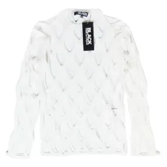 BLACK COMME des GARCONS ブラックコムデギャルソン 1M-N007-052 Mesh Sweatshirt メッシュ スウェットシャツ ホワイト系 S【極上美品】【中古】のサムネイル