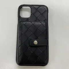 【中古品】【美品】Bottega Veneta ボッテガヴェネタ カードケース付iphone11ケース レザー レザーケース 革 黒 ブラック iphone11のサムネイル