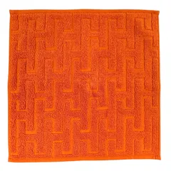 【HERMES】 エルメス カレ・タオル ステアーズ H103189M 05 オレンジ（オランジュ・フー）コットン100％ フランス 【中古品】 USED-SS【9304】のサムネイル