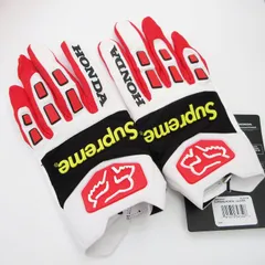 シュプリーム SUPREME Honda Fox × Racing 本田 フォックス Gloves グローブ Sサイズ 手袋 バイク用 ホワイト レッド 白 赤 ロゴ のサムネイル