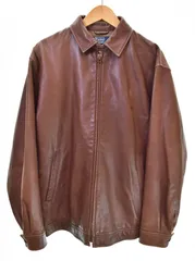 ラルフローレン RalphLauren POLO by 90s Real Leather Swing Top Jacket 本革 レザー スウィングトップ ポニー刺繍 裏地千鳥格子柄 S ジャケット ブラウン Sサイズ 103MT-5082のサムネイル