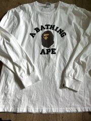 A BATHING APE ロングスリーブTシャツ ホワイト M - メルカリ