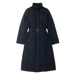 90g27 BURBERRY LONDON バーバリー ウエストリボン ロング ダウンコート 裏地ノバチェック サイズ38 ブラック レディース女性用o07tのサムネイル
