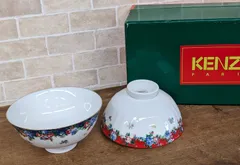 【デッドストック】KENZO/ケンゾー コム アン ジャルダン ペアライスボール 茶碗 花柄 夫婦茶碗＊mgg26118のサムネイル