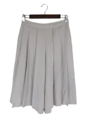 グリーンレーベルリラクシング ユナイテッドアローズ green label relaxing パンツ キュロット ハーフ ショート プリーツ ワイド ジップアップ 裏地 無地 グレー 36 QQQのサムネイル