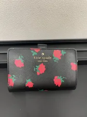 【TK】　極美品　ｹｲﾄｽﾍﾟｰﾄﾞ　New York　2つ折財布　黒×バラのサムネイル