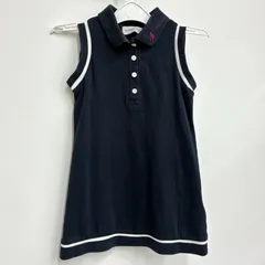 【モンクレール MONCLER】キッズ ノースリーブワンピース ポロワンピース 98 ネイビー 濃紺のサムネイル