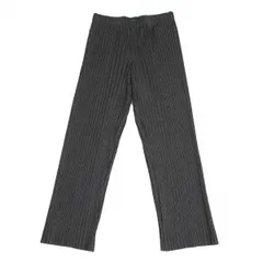 イッセイミヤケ メンISSEY MIYAKE MEN ファブリックプリントプリーツパンツ ブラック4のサムネイル