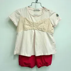 【モンクレール MONCLER】キッズ カットソー×ショートパンツセット セットアップ 92 (2anni) ピンク×レッドのサムネイル