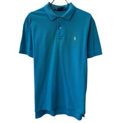 90s Polo by Ralph Lauren 半袖 ポロシャツ L ライトブルー ポロラルフローレン ハーフボタン 90年代 ポニー刺繍 夏物 a807-6551
