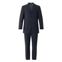 92g27 ARMANI COLLEZIONI アルマーニコレツィオーネ セットアップ シングルスーツ 3B ストライプ柄 テーラードジャケット タックパンツ サイズ50 グレー メンズ 紳士服o07tのサムネイル