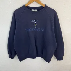 TRUSSARDI トラサルディ スウェット トレーナー ネイビー  メンズ 古着 レトロ シンプルのサムネイル