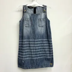 【ディースクエアード DSQUARED２】キッズ ジャンパースカート ノースリーブワンピース デニムワンピース 128 (8Y) インディゴのサムネイル