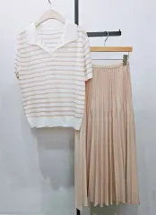 新品 ニットTシャツ+プリーツスカート setのサムネイル