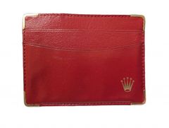 ロレックス 付属品 赤 レザー カードケース ROLEX 名刺入れ コーナー