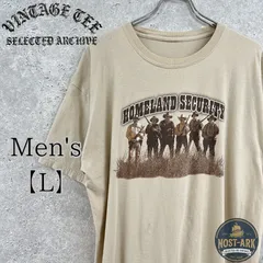 T146【HOMELAND SECURITY】ミリタリープリント Tシャツ ベージュ〔L〕