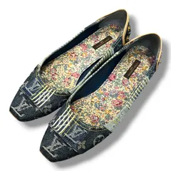 LOUIS VUITTON モノグラムロゴデニムバレエシューズ フラットシューズ ルイヴィトン インディゴ 38 2501G1のサムネイル