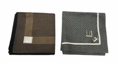 未使用 dunhill ダンヒル ハンカチ  2枚セット グレー ブラウン 綿100％ 服飾小物 紳士用 　のサムネイル