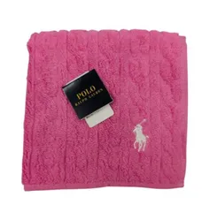 未使用 ラルフローレン ハンドタオル ハンカチ 刺繍　　ピンク　ポニー　チェック 　綿100％ POLO ミニタオル 　Polo Ralph Lauren のサムネイル
