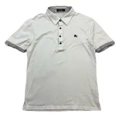 BURBERRY BLACK LABEL バーバリーブラックレーベル ポロシャツ 半袖 メンズ サイズ2 M相当 細身 ホワイト コットン100％ ホースロゴのサムネイル
