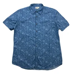 IOLANI HAWAIIAN CLASSICS イオラニ アロハシャツ 半袖 メンズ XL ブルー 花柄 ボタニカル 総柄 リゾートのサムネイル