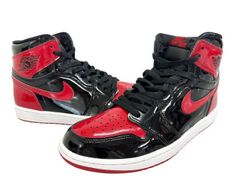 ナイキ NIKE AIR JORDAN 1 RETRO HIGH OG Patent Bred エア ジョーダン 1 ハイ パテント ブレッド 555088-063 27.5 黒 赤 ブラック レッド ブランド古着ベクトル 中古▲■260727のサムネイル