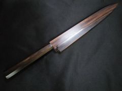 山本 直 鎚目 黒打 ダマスカス 青紙スーパー 牛刀包丁 240mm 山本 直 鎚目 黒打 ダマスカス 青紙スーパー 牛刀包丁 240mm - メルカリ