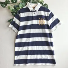 美品✨ オーシャンパシフィック Ocean Pacific ポロ シャツ 半袖 ボーダー ネイビー 刺繍のサムネイル