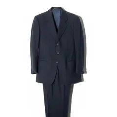 92g27 GIORGIO ARMANI LE COLLEZIONI  ジョルジオアルマーニ コレツィオーニ セットアップ シングルスーツ 3B ストライプ柄 サイズ50 ブラック メンズ 紳士服o07tのサムネイル