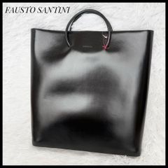 FAUSTO SANTINI イタリア製 レザートートバッグ 本革 ブラック - メルカリ