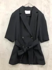 OPAQUE.CLIP オペークドットクリップ ウエストリボン 半袖 ダブルブレスト ジャケット sizeM/ブラック ■◆ レディースのサムネイル