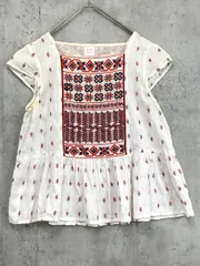 bulle de savon ビュルデサボン ドビークロスステッチ刺繍デザイン ブラウス カットソー sizeF/白 ■◆ レディースのサムネイル