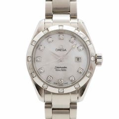 SALE【6wgb0149】Omega Seamaster Aqua Terra Diamond 2575.75 White Dial【Used】Women's Watch
