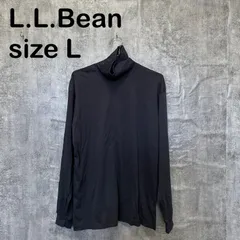 【T-1812】L.L.Bean エルエルビーン Lサイズ タートルネック 長袖Tシャツ ブラック 無地 ハイネック ロンT アウトドア カジュアルのサムネイル