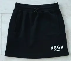正規品 MSGM キッズ ロゴ スウェット スカート (ブラック / 14Y 成人兼用 26 27インチ)のサムネイル