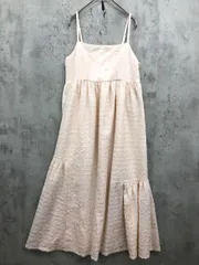 AZUL basic アズールバイマウジー ふくれジャガード ロング キャミ ワンピース sizeS/ピンクベージュ ■■ レディースのサムネイル