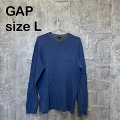 【T-1813】GAP ギャップ Lサイズ サーマル 長袖Tシャツ ネイビー ワッフル クルーネック 無地 ロンT カジュアル 定番のサムネイル