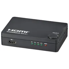 【新品】オーム電機 HDMI 切替器 セレクター 出力 1ポート 入力 4ポート （前面 1ポート 背面 3ポート） セレクトボタン Micro USB 電源対応 ブラック 黒｜AV-S04S-K 05-0577 のサムネイル