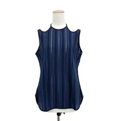 @未使用品 Mame Kurogouchi マメクロゴウチ Russell Jersey Sleeveless Top ストライプ ラッセルジャージートップ ネイビー 3 MM25FW-JS005のサムネイル