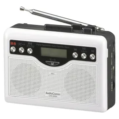 【新品】オーム電機 AudioComm カセットレコーダー microSD 録音 MP3 対応 ラジオ付 ステレオスピーカー付 オートリバース再生 AM/FM ワイドFM対応 FMアンテナ付 単3電池2本 両耳イヤホン付属 録音マイク内蔵 ポータブル 小型 携のサムネイル