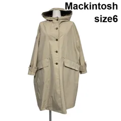 ◆ マッキントッシュ Mackintosh フーデッドコート ロング丈 長袖 Aライン オーバーサイズ ロゴボタン ベージュ 6 M 9号 レディース S6I149のサムネイル