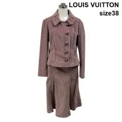 ●◆ ルイヴィトン LOUIS VUITTON アンサンブル 長袖 コーデュロイ ウッド調ボタン フリルカラー コットン 38 M 9号 レディース S6I179のサムネイル