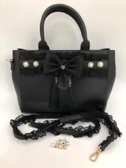ROJITA ロジータ リボン レース パール ショルダー トート バッグ ブラック ■■ レディースのサムネイル