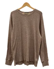 ダブルアールエル RRL Waffle Knit Crewneck Pullover ワッフル ニット クルーネック プルオーバー ロンT サーマル 一ツ星タグ RalphLauren 茶 ロンT 無地 ブラウン XLサイズ 104MT-3514のサムネイル