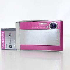수리 전제 렌즈 커버 [소니] SONY Cyber-shot DSC-T5 레드 디지털 카메라 + 배터리 # U515